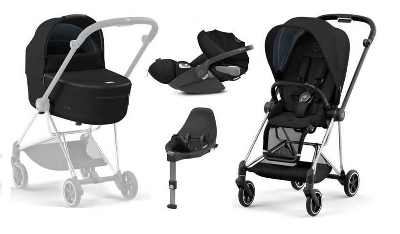 Cybex Mios 3.0 Deep Black + Cloud Z I-Size + Chrome Black frame Детская коляска 4in1