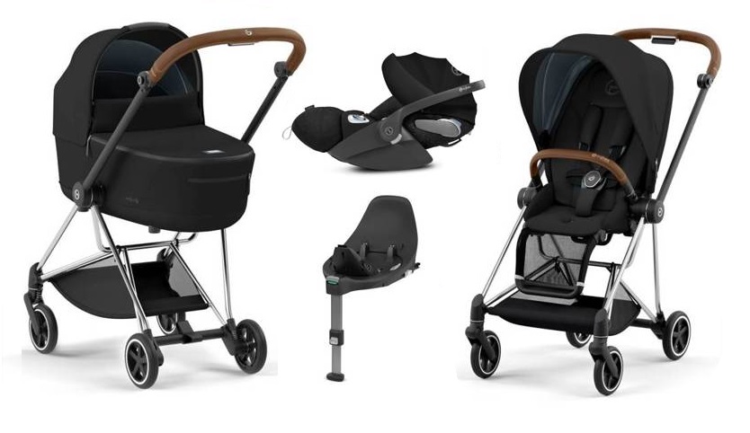 Cybex Mios 3.0 Deep Black + Cloud Z I-Size + Chrome Brown frame Детская коляска 4in1