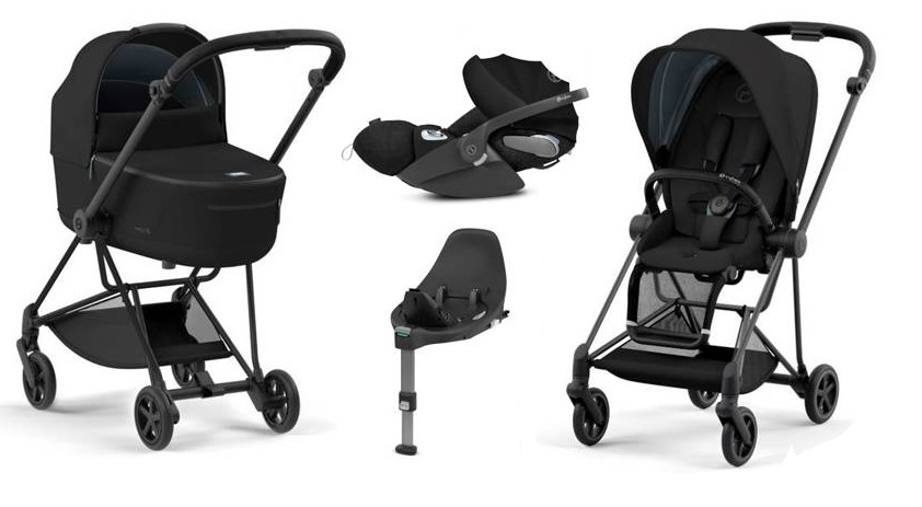 Cybex Mios 3.0 Deep Black + Cloud Z I-Size + Matt Black frame Bērnu rati 4in1