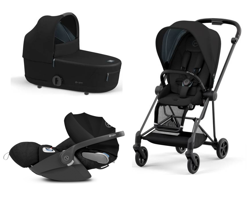 Cybex Mios 3.0 Deep Black Plus + Cloud Z I-Size + Matt Black frame Bērnu rati 3in1