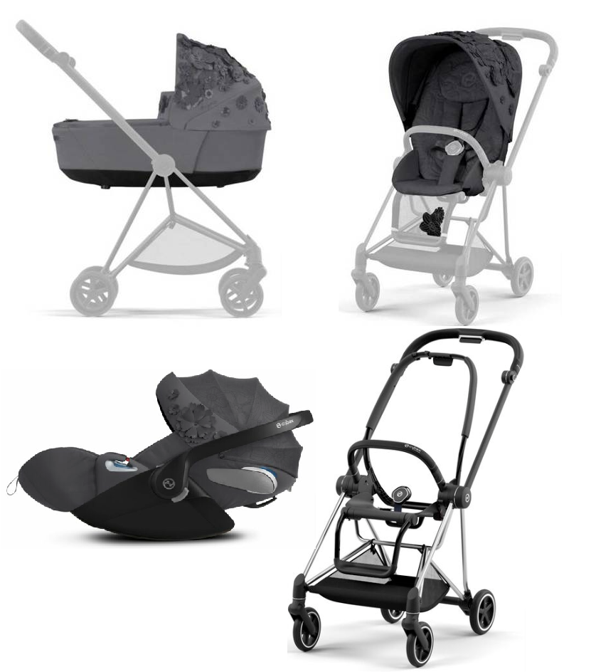 Cybex Mios 3.0 Dream Grey Simply Flowers + Cloud Z i-Size + Chrome Black frame Детская коляска 3in1