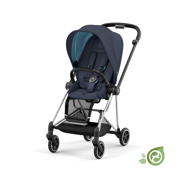 Cybex Mios 3.0 Eco Dark Navy + Cloud Z2 I-Size + Chrome Black frame Bērnu rati 4in1
