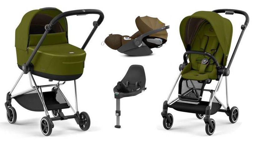 Cybex Mios 3.0 Khaki Green + Cloud Z I-Size + Chrome Black frame Детская коляска 4in1