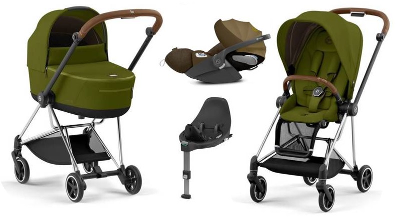 Cybex Mios 3.0 Khaki Green + Cloud Z I-Size + Chrome Brown frame Детская коляска 4in1