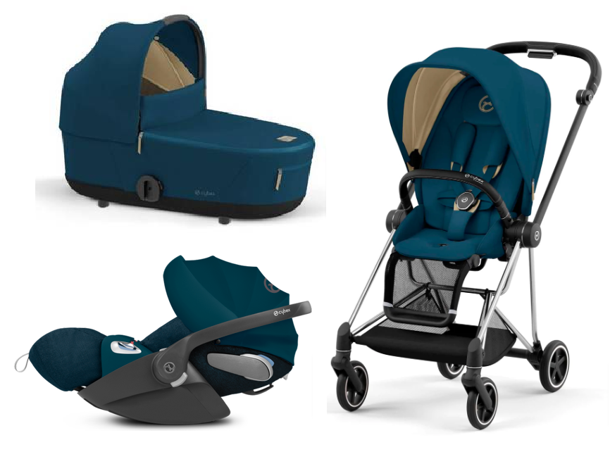 Cybex Mios 3.0 Mountain Blue Plus + Cloud Z I-Size + Chrome Black frame Bērnu rati 3in1