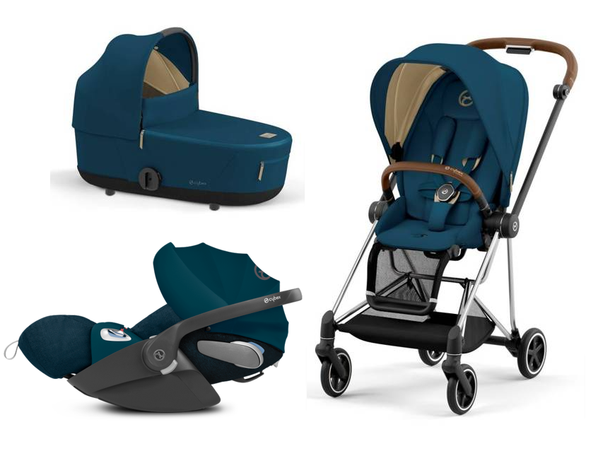 Cybex Mios 3.0 Mountain Blue Plus + Cloud Z i-Size + Chrome Brown frame Детская коляска 3in1