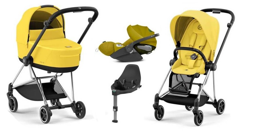 Cybex Mios 3.0 Mustard Yellow + Cloud Z I-Size + Chrome Black frame Детская коляска 4in1