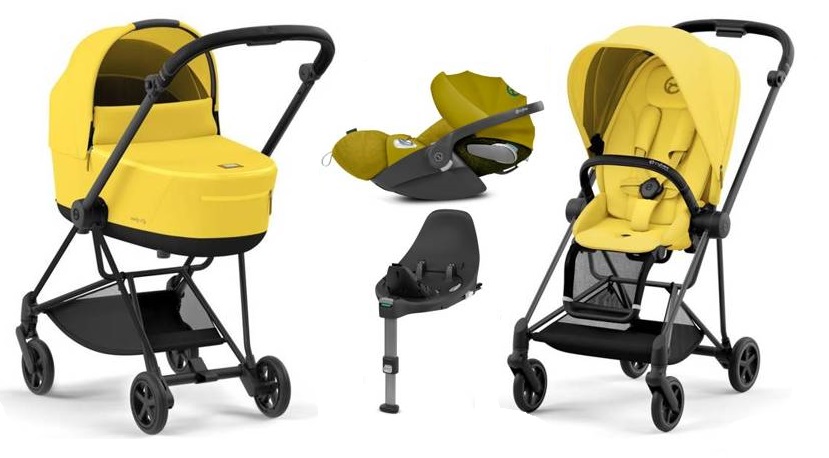 Cybex Mios 3.0 Mustard Yellow + Cloud Z I-Size + Matt Black frame Bērnu rati 4in1