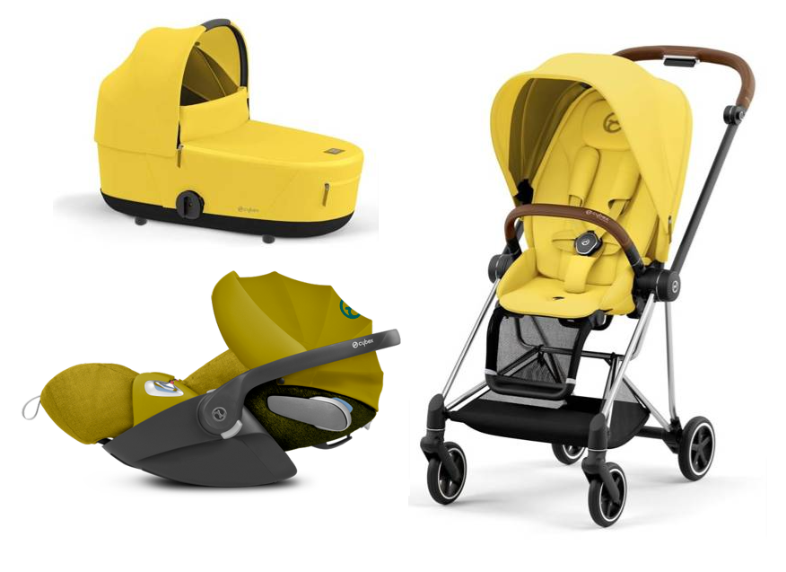 Cybex Mios 3.0 Mustard Yellow Plus + Cloud Z I-Size + Chrome Brown frame Bērnu rati 3in1