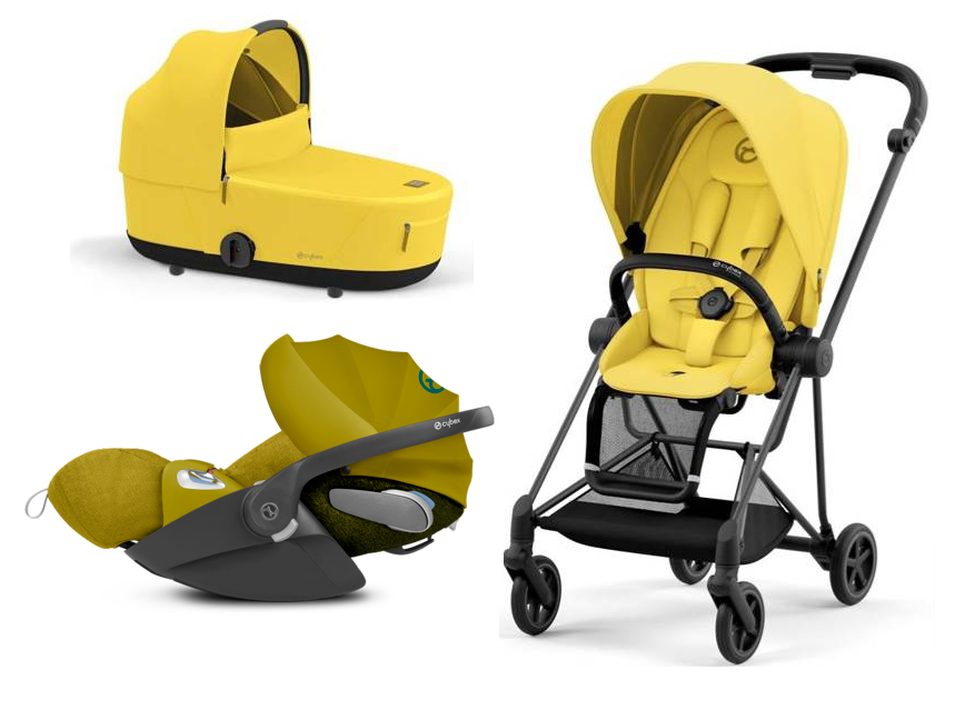 Cybex Mios 3.0 Mustard Yellow Plus + Cloud Z I-Size + Matt Black frame Bērnu rati 3in1