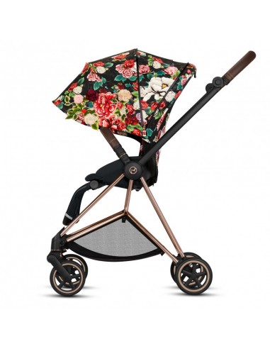 Cybex Mios 3.0 Spring Blossom Dark + Cloud Z I-Size + Chrome Brown frame Bērnu rati 3in1