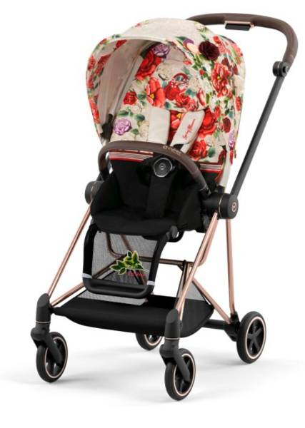 Cybex Mios 3.0 Spring Blossom Light + Cloud Z I-Size + Matt Black frame Bērnu rati 4in1