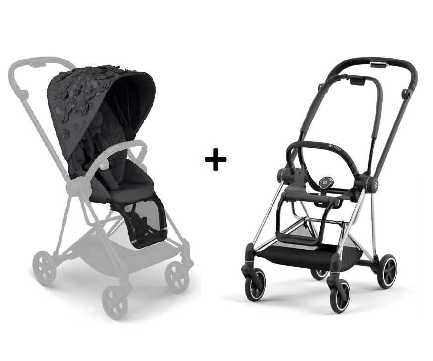 Cybex Mios Dream Grey Simply Flowers +  Chrome Black Frame Sporta rati