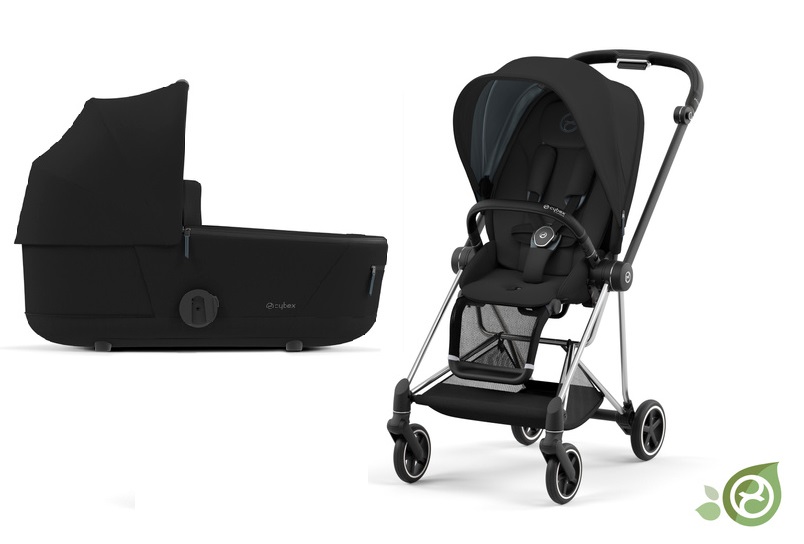 Cybex Mios Eco Onyx Black + Chrome Black Frame Bērnu rati 2in1