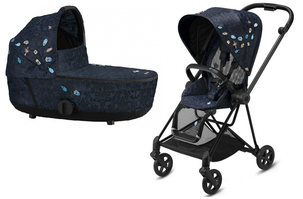 Cybex Mios Jewels of Nature + Matt Black Frame Bērnu rati 2in1