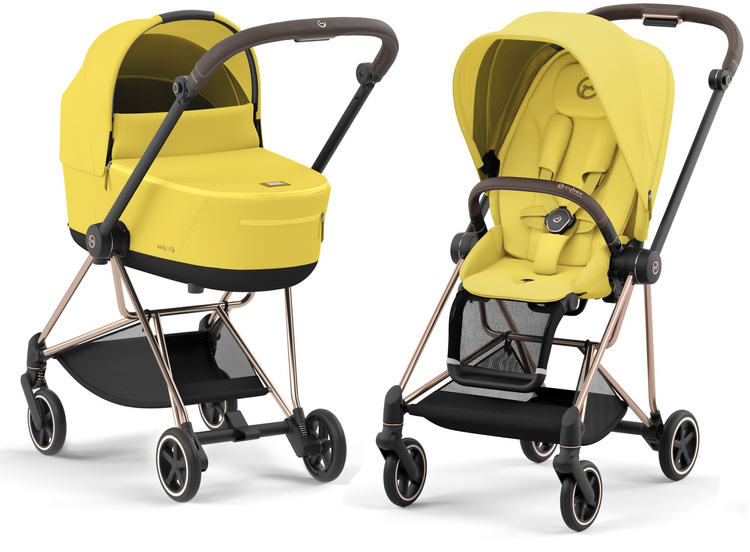 Cybex Mios Mustard Yellow + Rose gold Frame Bērnu rati 2in1