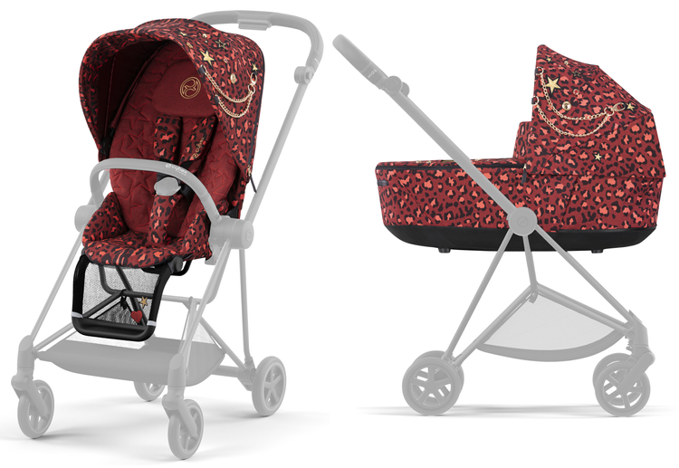 Cybex Mios Rosenrot Red + Matt Black Frame Bērnu rati 2in1