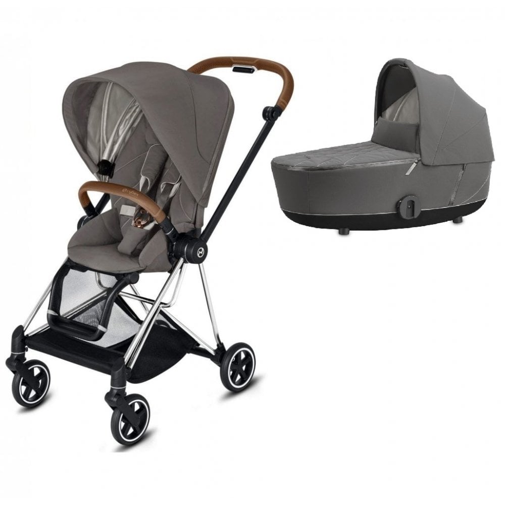 Cybex Mios Soho Grey + Chrome Brown Frame Bērnu rati 2in1