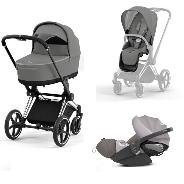 Cybex Priam 4.0 + Cloud Z I-size Chrome black frame Soho Grey Детская коляска 3in1