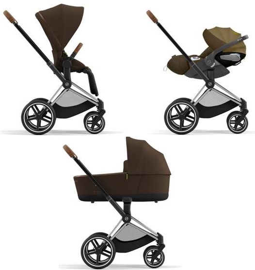 Cybex Priam 4.0 + Cloud Z I-size Chrome brown frame Khaki Brown Детская коляска 3in1