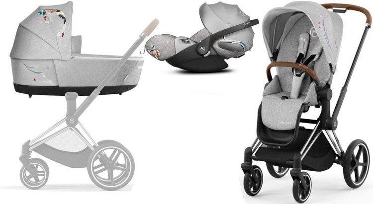 Cybex Priam 4.0 + Cloud Z I-size Chrome brown frame Koi Crystallized Детская коляска 3in1