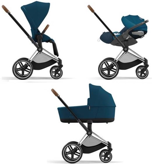 Cybex Priam 4.0 + Cloud Z I-size Chrome brown frame Mountain Blue Детская коляска 3in1