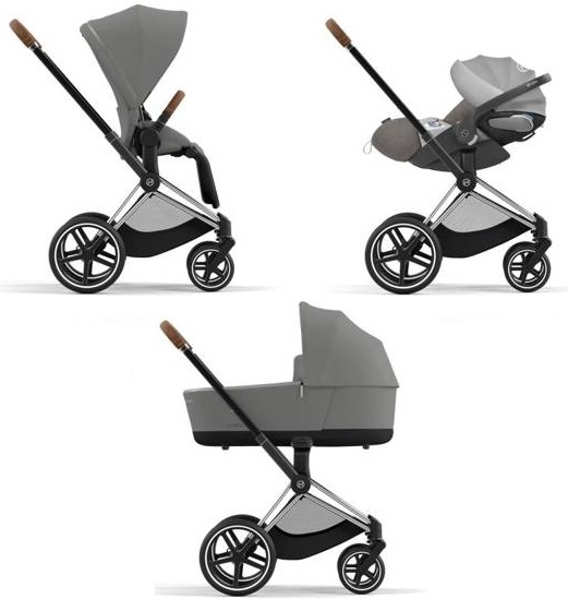 Cybex Priam 4.0 + Cloud Z I-size Chrome brown frame Soho Grey Детская коляска 3in1