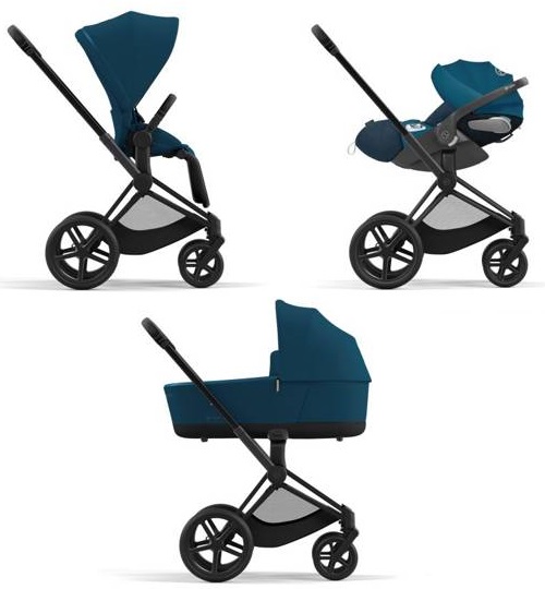 Cybex Priam 4.0 + Cloud Z I-size Matt black frame Mountain Blue Детская коляска 3in1