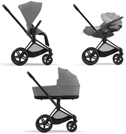 Cybex Priam 4.0 + Cloud Z I-size Matt black frame Soho Grey Детская коляска 3in1