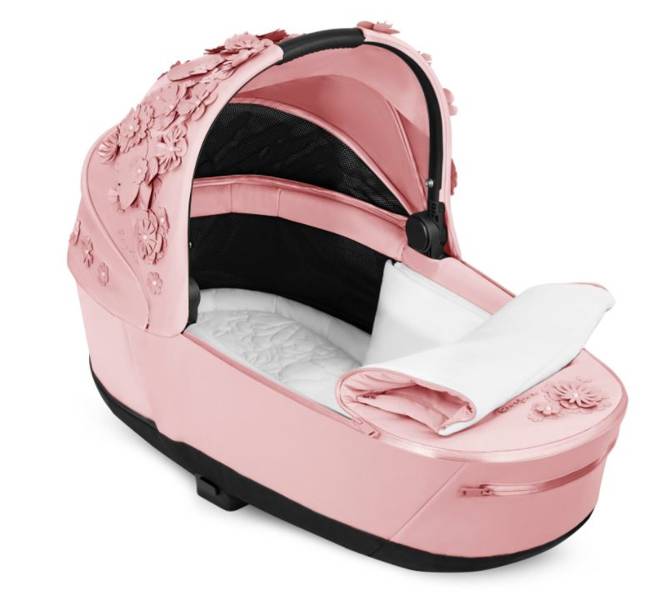 Cybex Priam 4.0 + Cloud Z2 I-size Chrome brown frame Pale Blush Simply Flowers Bērnu rati 3in1