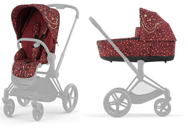 Cybex Priam 4.0 + Cloud Z2 I-size + Chrome brown frame Rosenrot Red by Alec Voelkel Bērnu rati 3in1