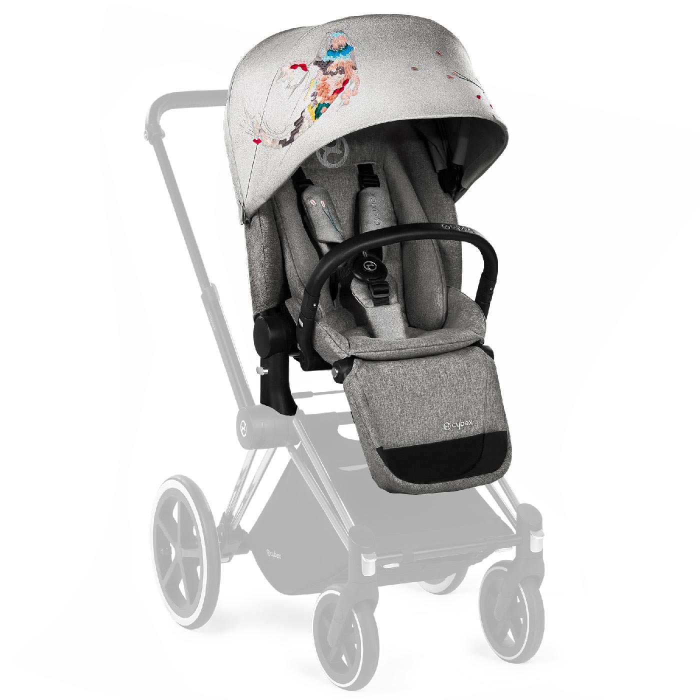 Cybex Priam 4.0 + Cloud Z2 I-size Gold rose frame Koi Crystallized Bērnu rati 3in1