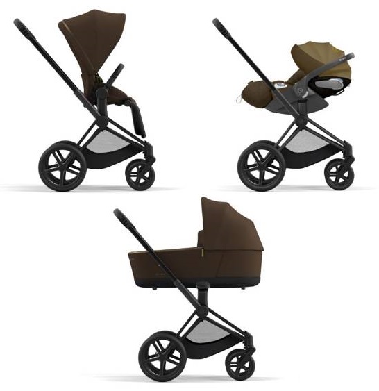 Cybex Priam 4.0 + Cloud Z2 I-size Matt black frame Khaki Brown Детская коляска 3in1