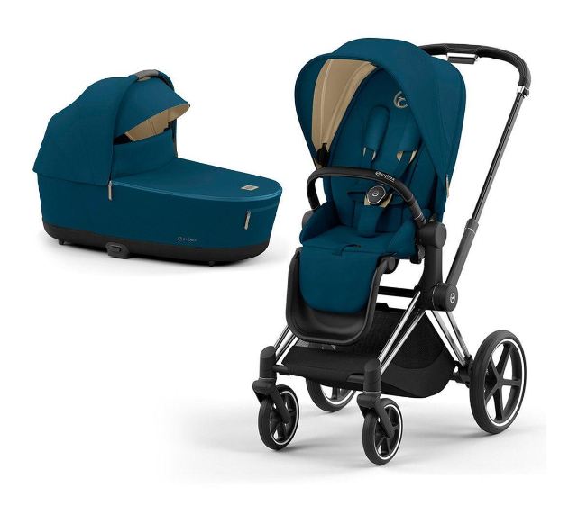 Cybex Priam 4.0 Mountain Blue Chrome black frame Bērnu rati 2in1