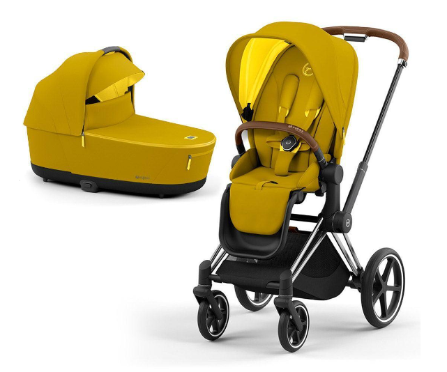 Cybex Priam 4.0 Mustard Yellow Chrome brown frame Bērnu rati 2in1