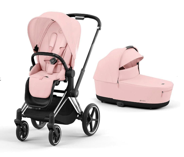 Cybex Priam 4.0 Peach Pink Chrome Black frame Bērnu rati 2in1