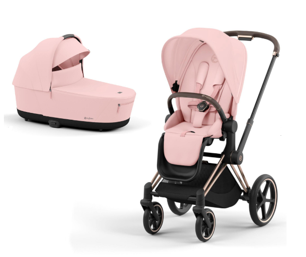 Cybex Priam 4.0 Peach Pink Rose Gold frame Bērnu rati 2in1