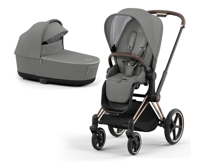 Cybex Priam 4.0 Soho Grey Rose Gold frame Bērnu rati 2in1