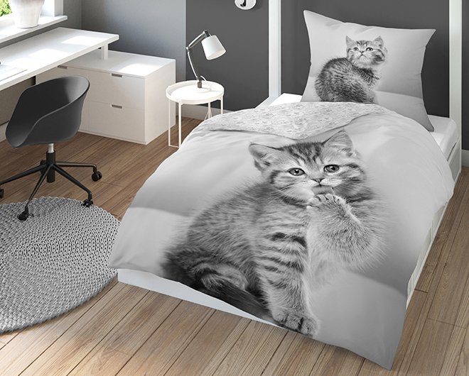 Detexpol Sweet Kitty gultas veļas komplekts no 2 daļām 160x200