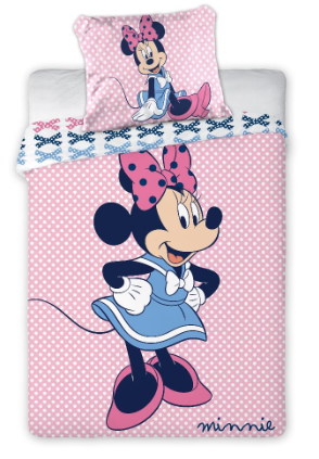 Faro Minnie Mouse Kokvilnas gultas veļas komplekts no 2 daļām 100x135 + sega un spilvens