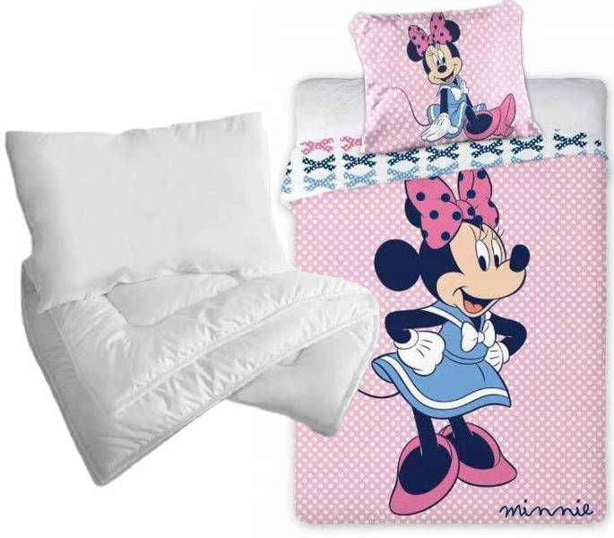 Faro Minnie Mouse Kokvilnas gultas veļas komplekts no 2 daļām 100x135 + sega un spilvens