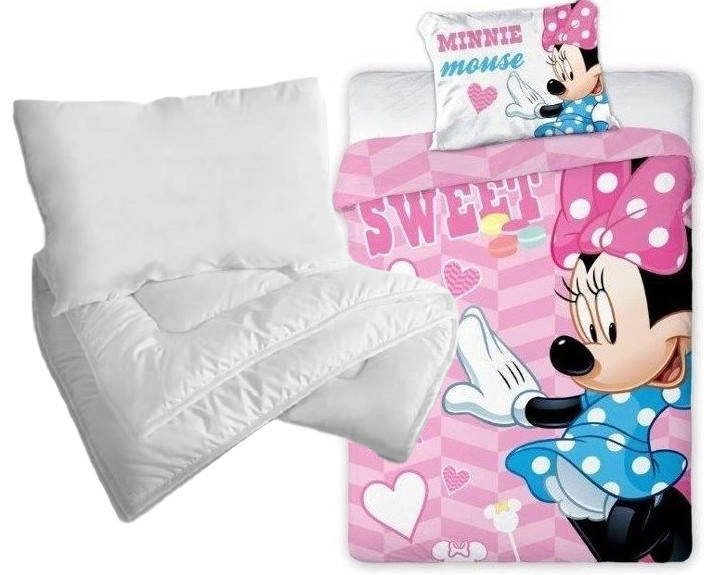 Faro Sweet Minnie Kokvilnas gultas veļas komplekts no 2 daļām 100x135 + sega un spilvens