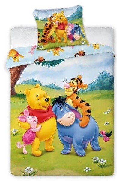 Faro Winnie the Pooh Kokvilnas gultas veļas komplekts no 2 daļām 100x135 + sega un spilvens