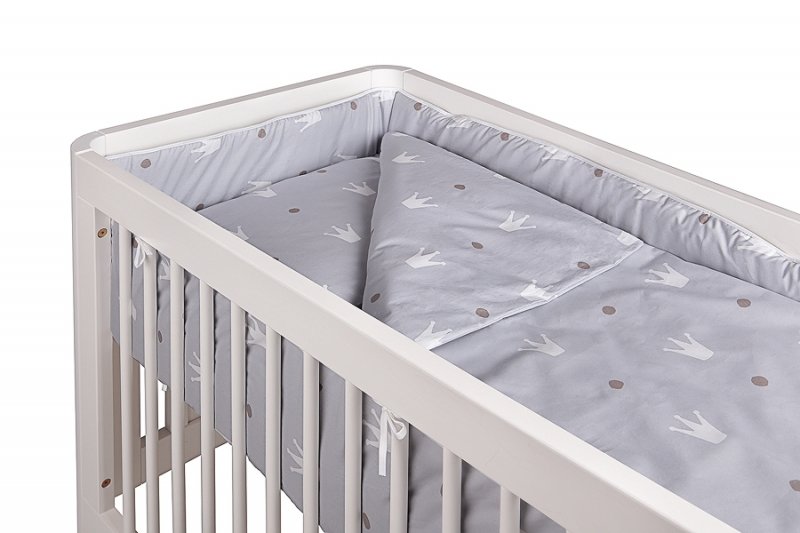 Постельное белье для колыбели пододеяльник+наволочка TROLL Royal Grey Bedding set for crib 2