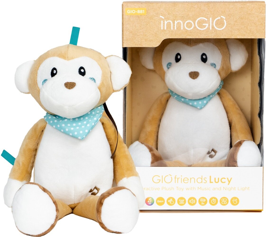 INNOGIO GIOfriends Lucy 2in1 Nakts lampa Miega rotaļlieta ar rozā troksni