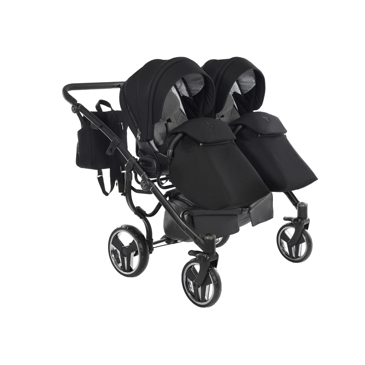 Junama Basic Duo 01 Black Dvīņu rati 2in1