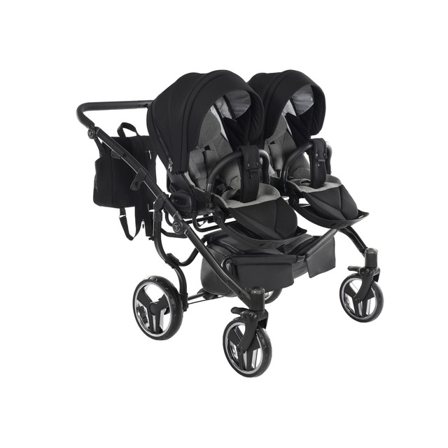Junama Basic Duo 01 Black Dvīņu rati 2in1