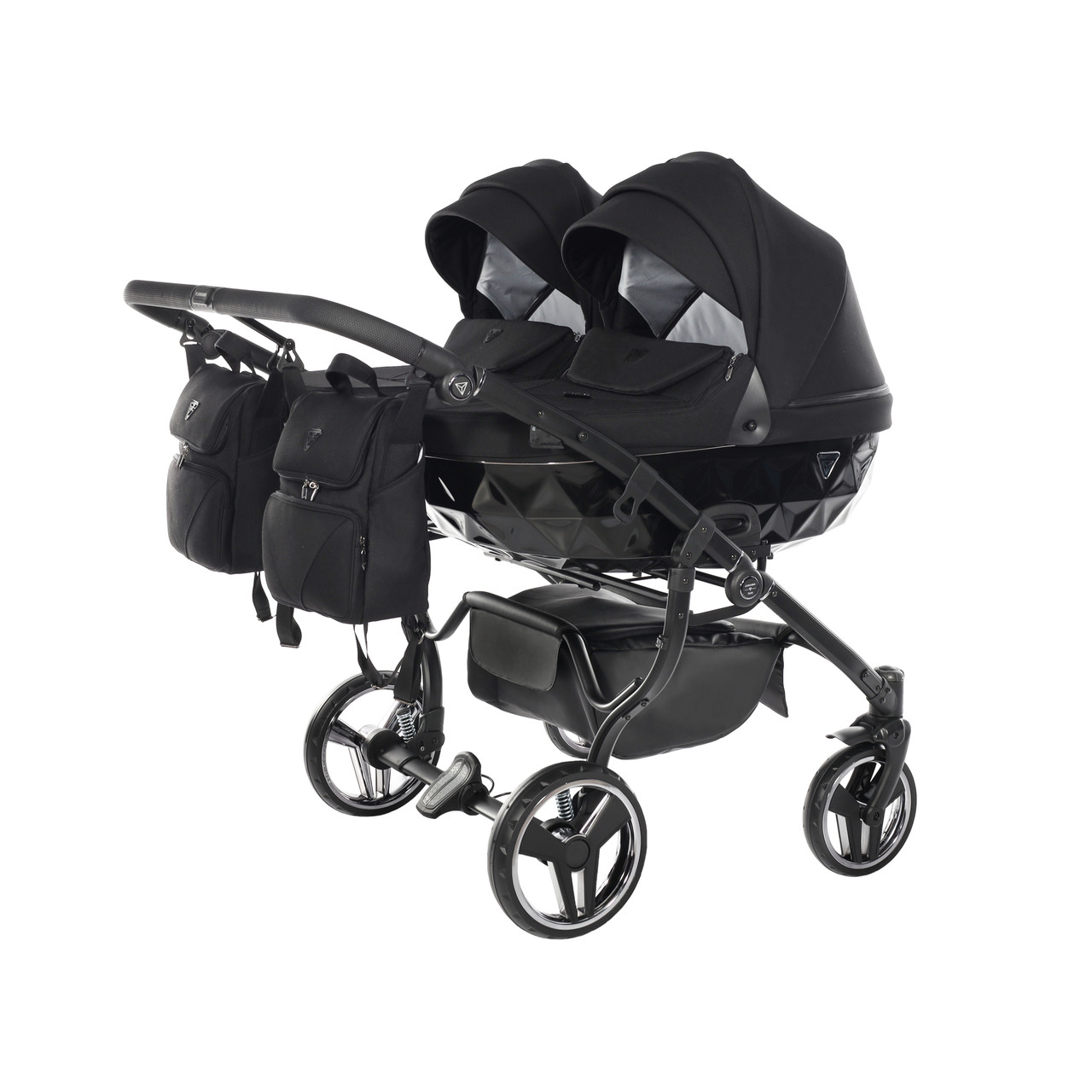 Junama Basic Duo 01 Black Dvīņu rati 2in1