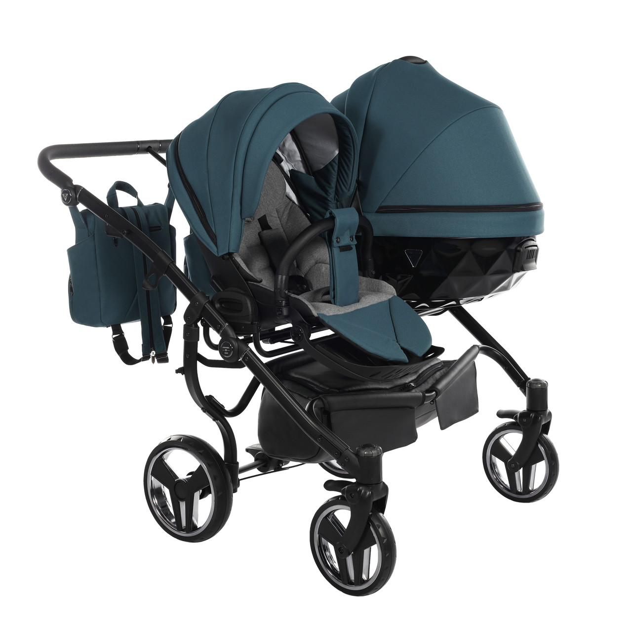 Junama Basic Duo 02 Teal Dvīņu rati 2in1