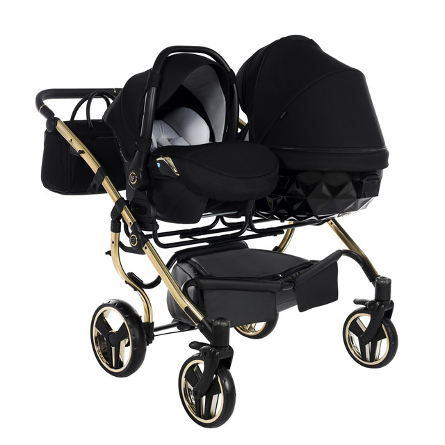 Junama Diamond S-Line Duo 02 Black Gold Коляска для двойняшек 2in1